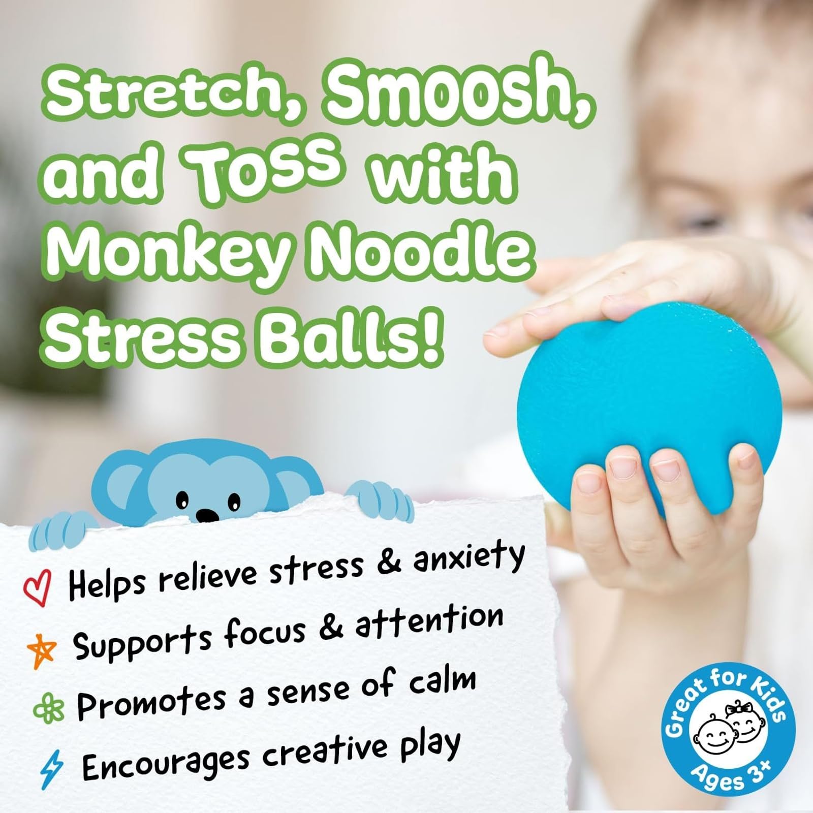 IMPRESA Squishy Stress Ball Set - Sensory Toys for Kids - Fidget Toys for Adults - Tear-Resistant Squeeze Balls for Stress Relief - Pack of 3, Multicolor — Amazon image 4