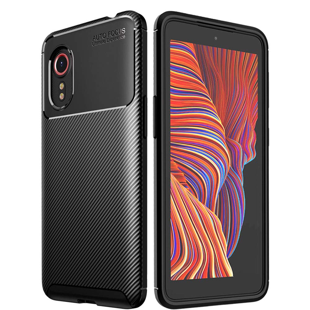 TECHGEARCarbon Fibre Case for Galaxy XCover 5 [CarbonFlex Case] Flexible, Shockproof, Ultra Slim, Soft TPU Protective Shell Cover with Carbon Fibre Detailing Designed for Samsung Galaxy XCover 5