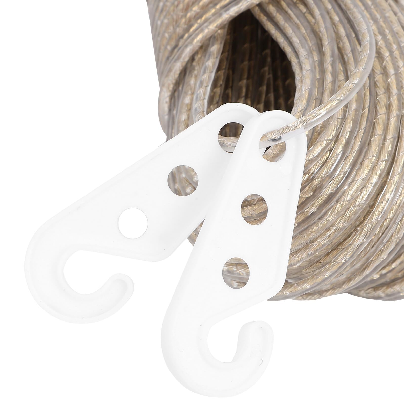 NUOBESTY Corda per Stendere i Panni da 50m Nucleo in Acciaio Ultra Resistente e Rivestimento in Pvc, per Viaggio e Campeggio, Resistente All’usura e Robusta