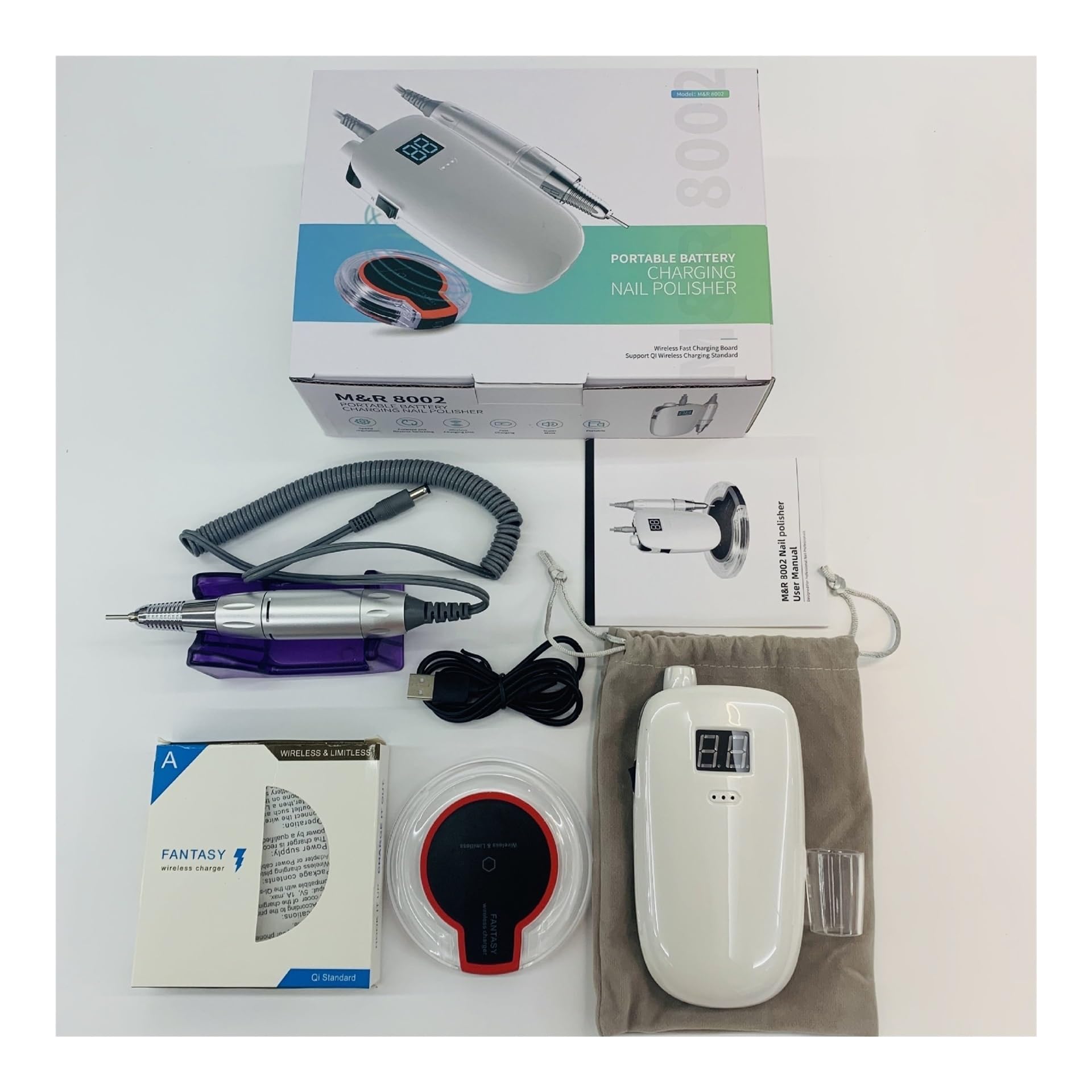 Wiertarka do paznokci 35000 RPM, elektryczna szlifierka wyświetlacz hd, maszyna manicure , profesjonalny zestaw tokarka ,Niskie wibracje(Wit)