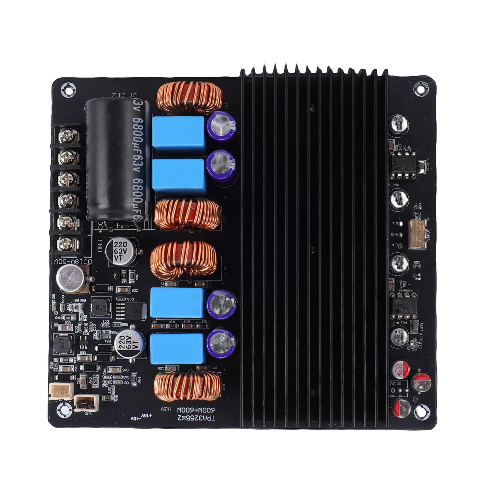 Aramox Scheda Amplificatore TPA3255 Scheda Amplificatore Digitale in Lega di Alluminio 600W Plus 600W 85mR MOSFET Bassa Potenza in Standby per Utenti di Monitor da Studio Home Theater