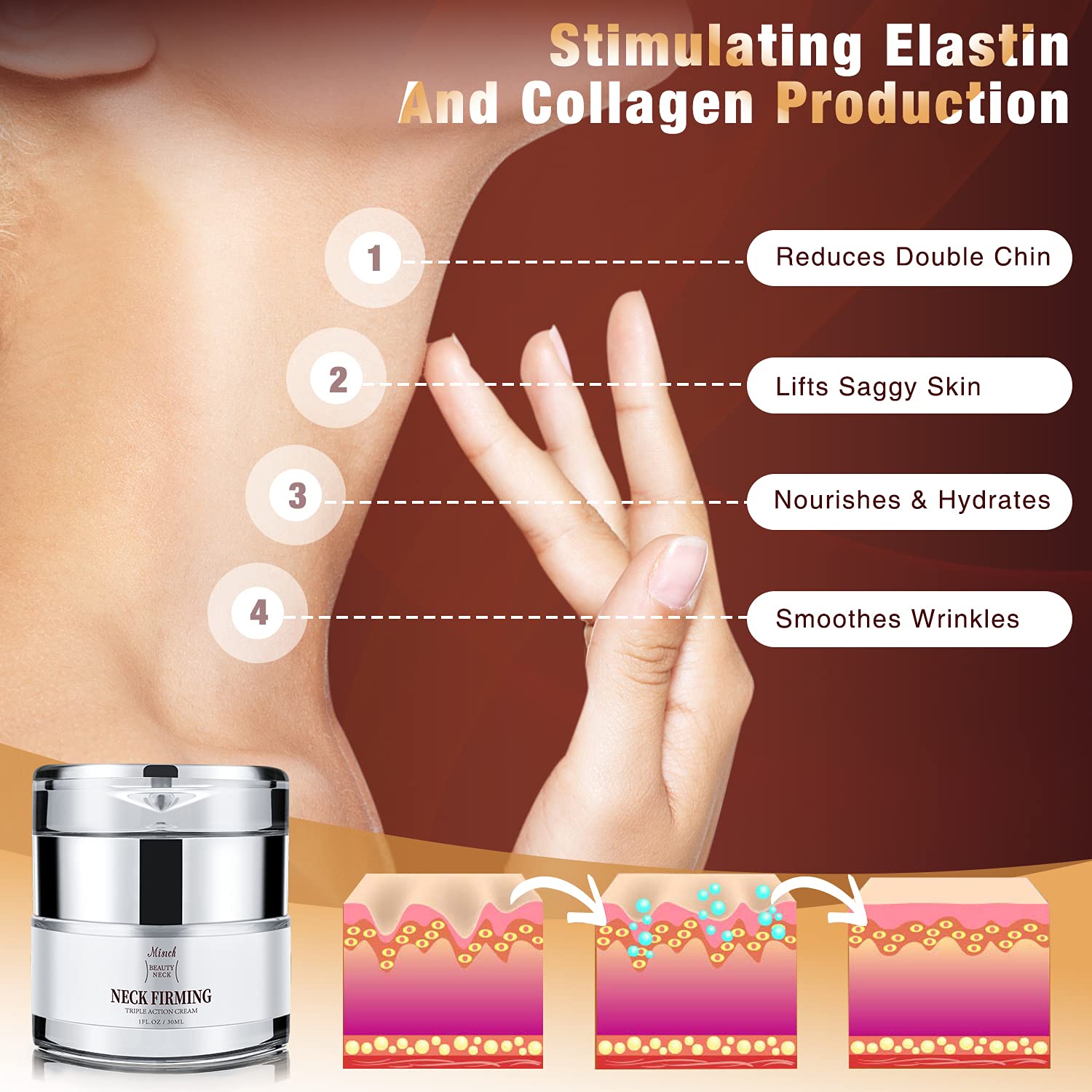 Neck Firming Cream,Neck Cream,Anti Aging Moisturizer for Neck & Décolleté, Improve Saggy Neck Looks or Women Double Chin Skin : Beauty & Personal Care