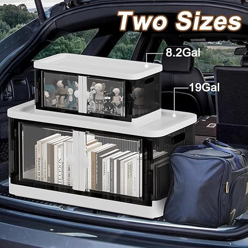 Miniatura 4 de SAglorb Paquete de 6 contenedores de almacenamiento de 19 galones con tapas, organización de contenedores de almacenamiento, contenedores de