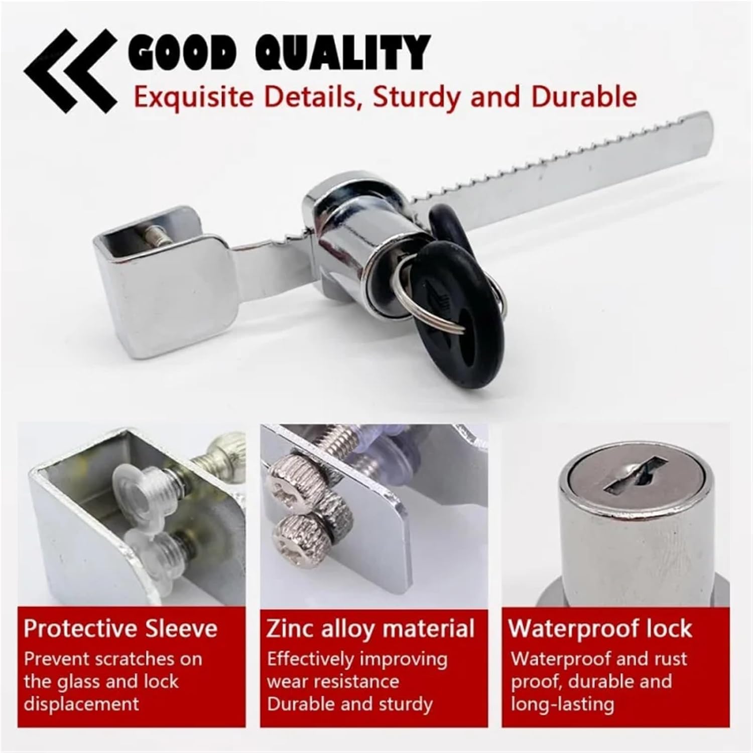 Display Case Lock 8 Pcs Sliding Glass Door Ratchet Lock with,Display,Keyed Alike Showcase for Glass Door