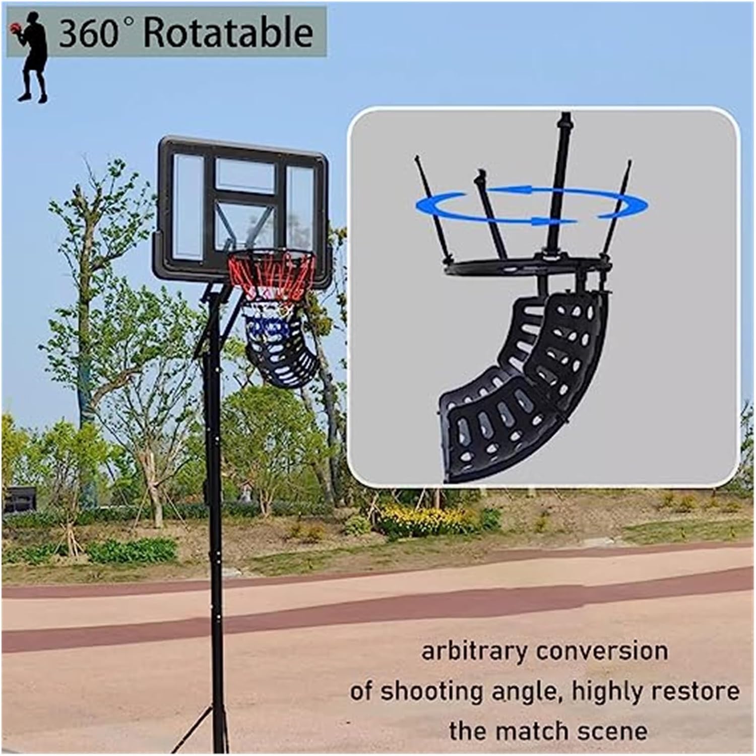 Basketball Hoop Returner Shot Return Apparatus Attachment - No Pick Up The Ball Children Adults Outdoor Shooting Trainer Rebounder Training Black