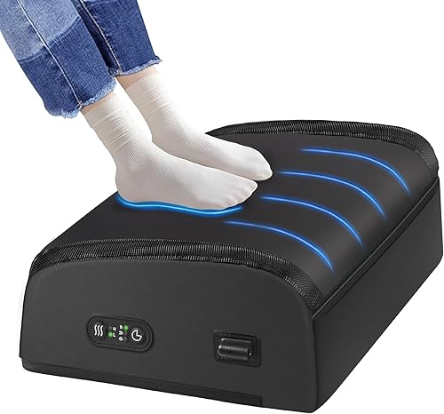 Comfier Reposapiés calentado, ergonómico ajustable debajo del escritorio, calentador de pies relajante, soporte de espuma viscoelástica, ideal para
