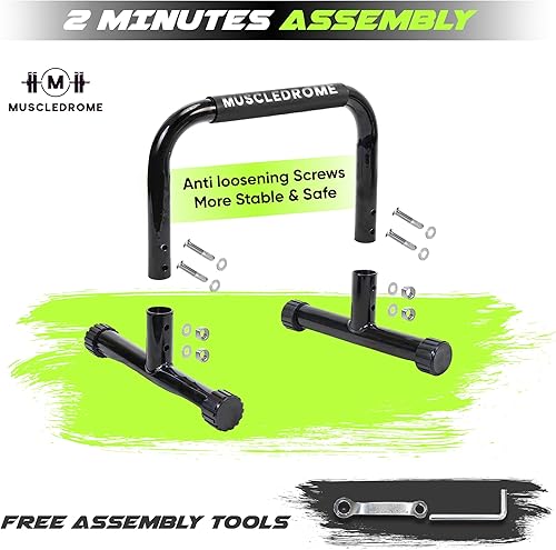 Miniatura 5 de Barra de empuje para piso, barra de inmersión resistente y paraletas de calistenia, barras paralelas de acero para entrenamiento en casa, asas de