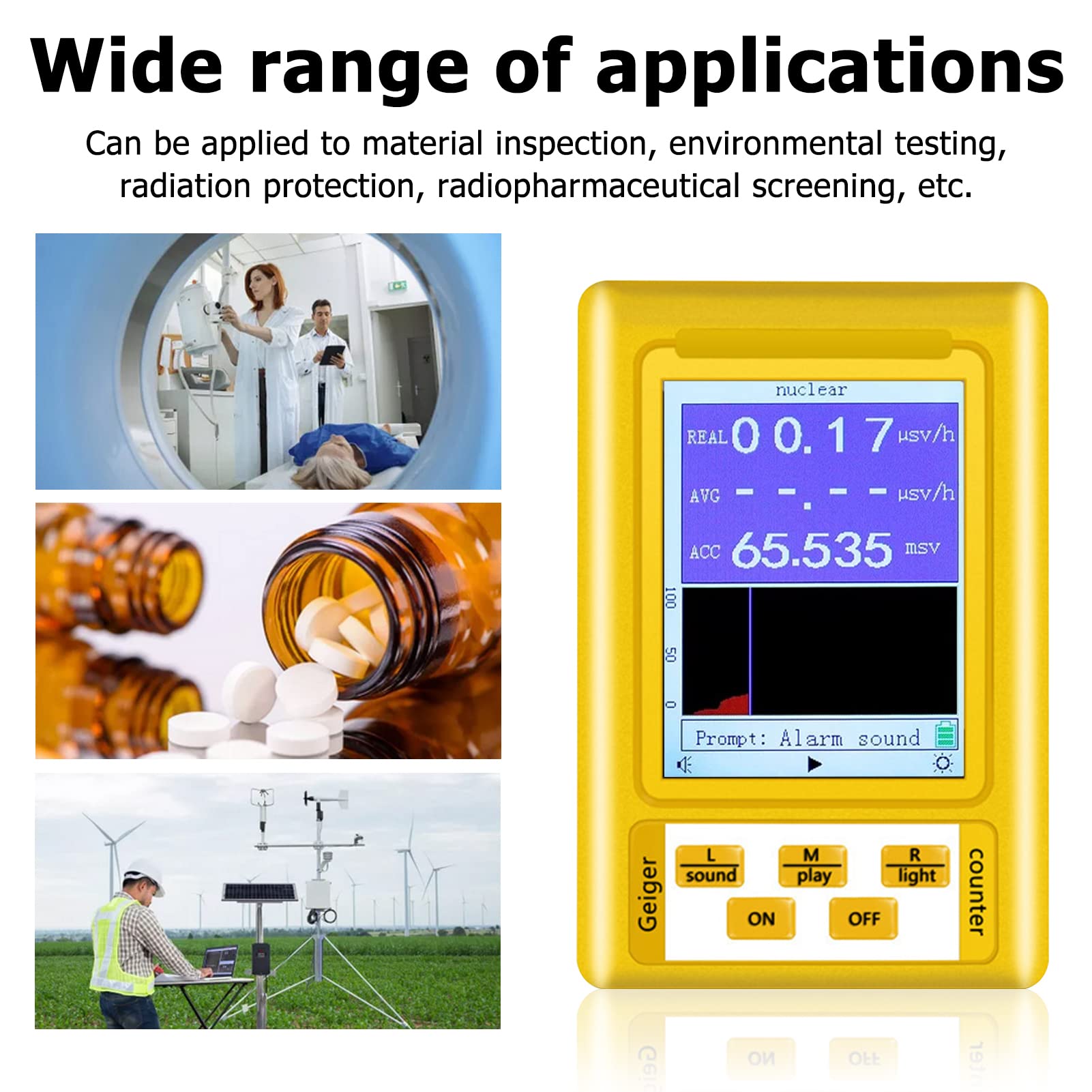 Medidor EMF - BR-9C Detector de radiación electromagnética Detector de radiación nuclear LCD Digital EMF Tester Medidor de campo electromagnético de mano Medidor de encuesta de radiación Probador func