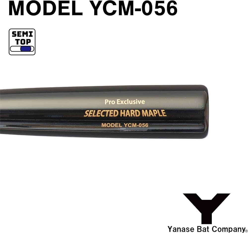 新品ヤナセ硬式木製プロエクスクルーシブ ハードメープル バット YCM-056 ヤナセ 硬式木製バット 北米ハードメイプル セミトップバランス Pro