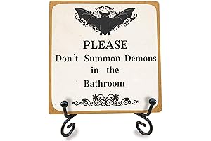Gothic Wooden Sign Bathroom Decor