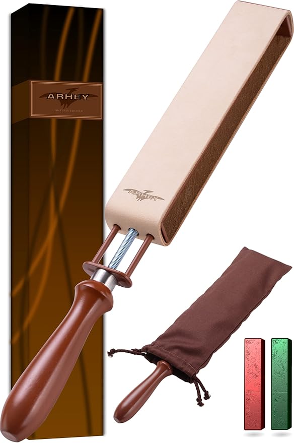ARHEY Adjustable Italian Leather Strop Razor and Knives