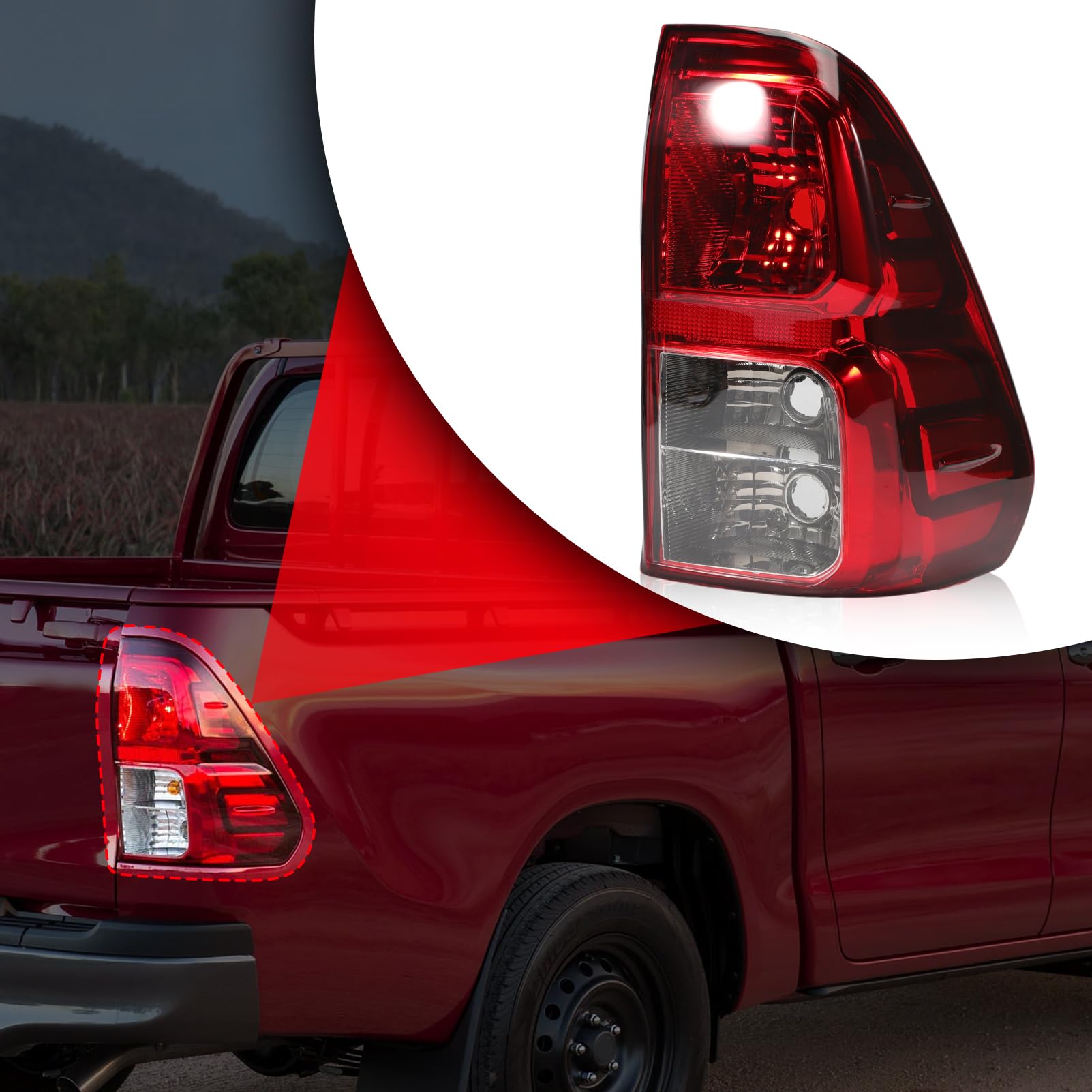 Piloto Trasero Derecha Toyota Hilux pick-up 2015-2018 Faro Trasero Exterior con arnés de cables foco Trasero