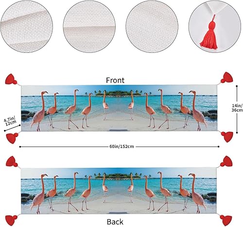 Miniatura 2 de Pink Flamingo Christmas Table Runner Dining Table Decor Christmas Decorations Indoor Home Decor Christmas Table Runners Xmas Navidad Decoracion 2023