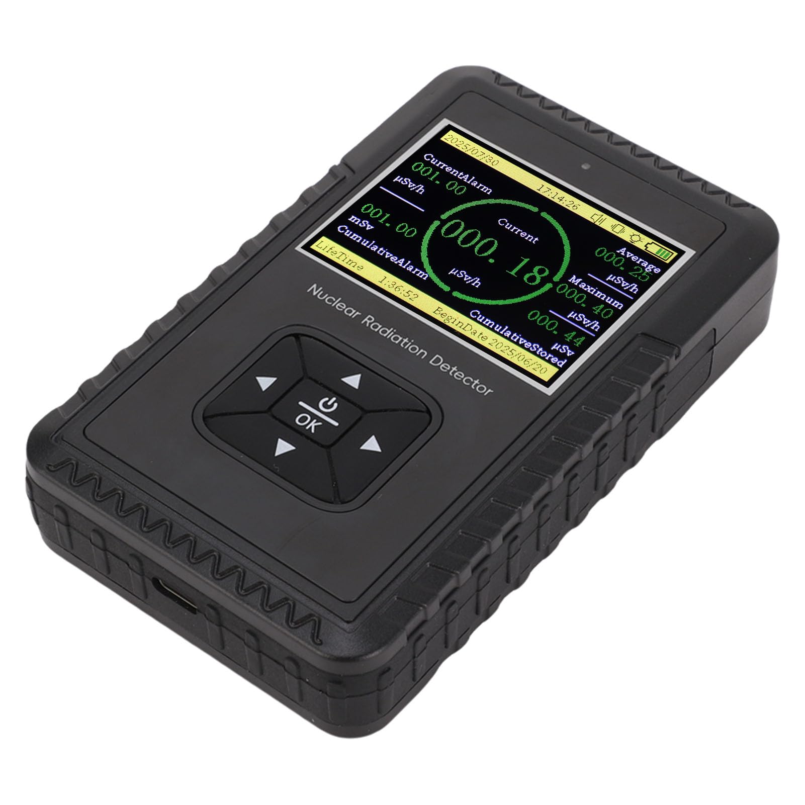 Hand-Nuklearstrahlungsdetektor oder Beta-Gamma-X-Dosimeter |Dreifaches Alarmsystem mit LCD-Display, Ton-Licht-Vibrationsalarm, Tragbares Strahlungsmessgerät für Sicherheit