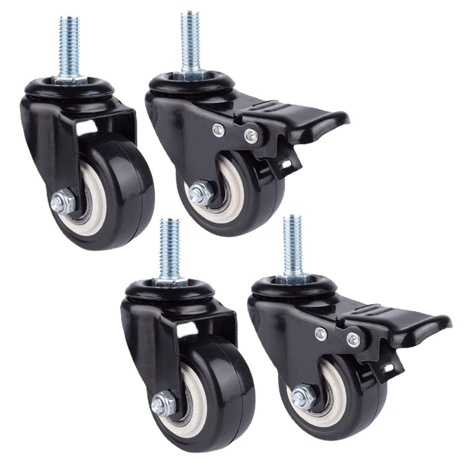 Roulettes pivotantes M10 en polyuréthane robuste pour chariot industriel