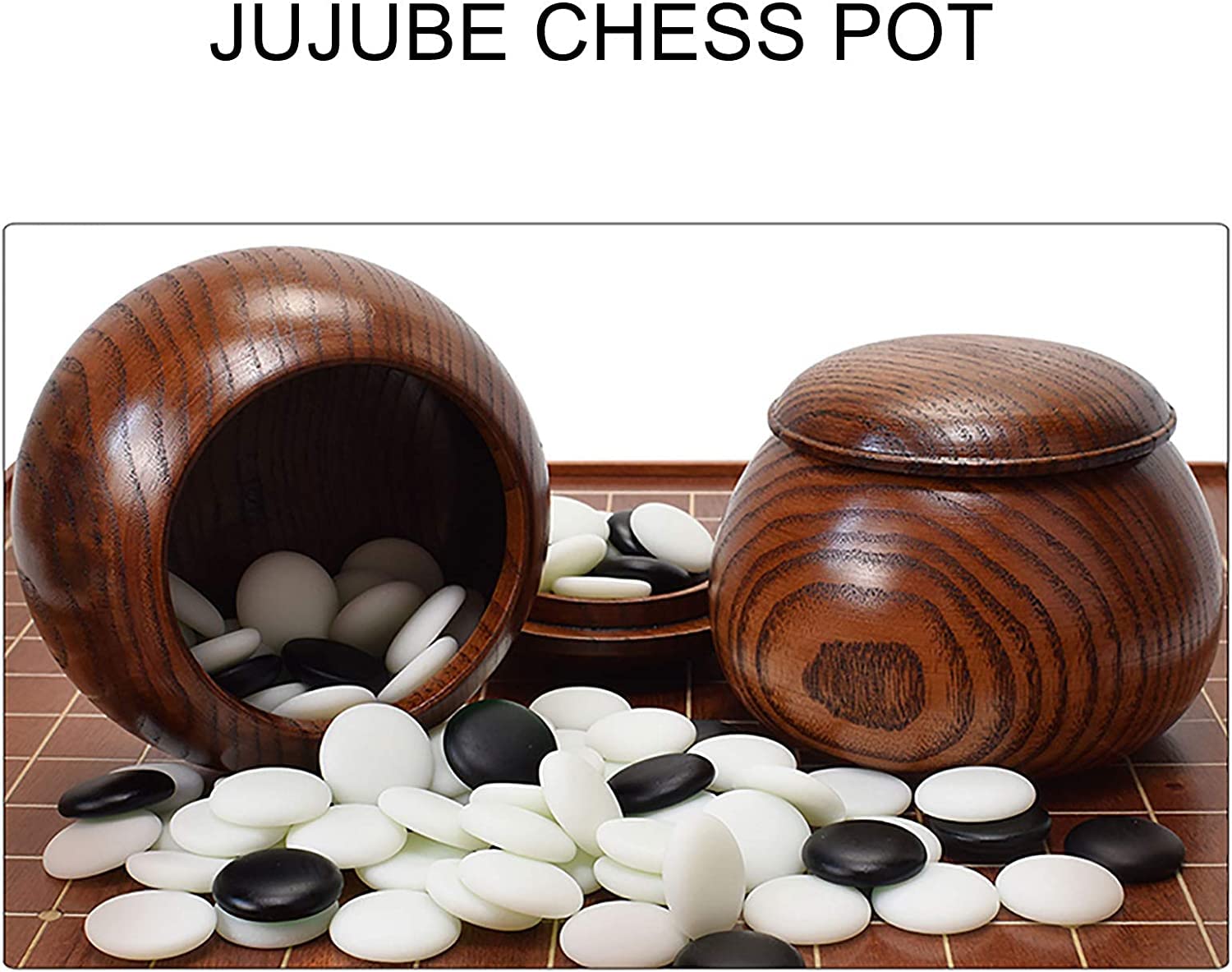 Set di Giochi da Tavolo Weiqi Go in Legno per 2 Persone con cassetti Gioco da Tavolo strategico Classico da Viaggio con Pietre e Ciotole Singole convesse