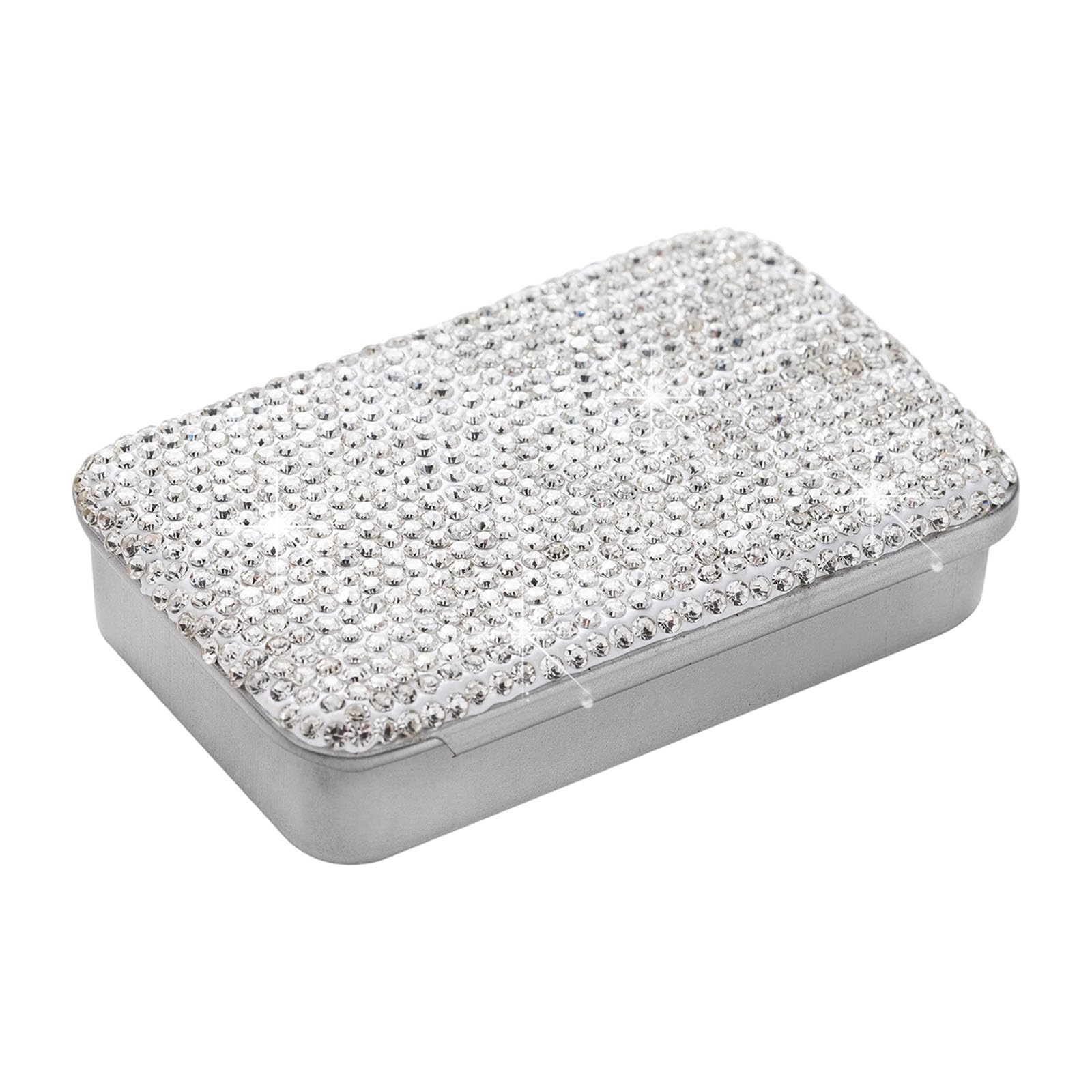 Tsophreniq Mechanism Storage Container Decoration with Crystals Sturdy Stainless Iron Materials Business Gift Butt Case