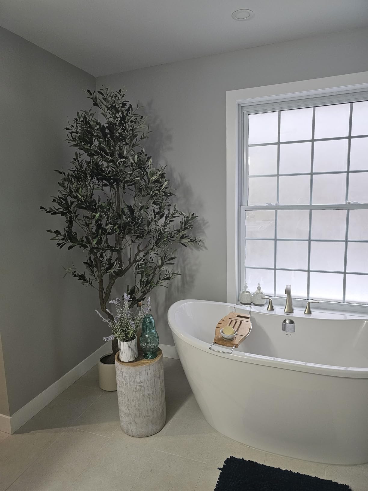 FEELEAD Olive Trees Artificial Indoor 7ft - Large Faux Olive Tree with ...