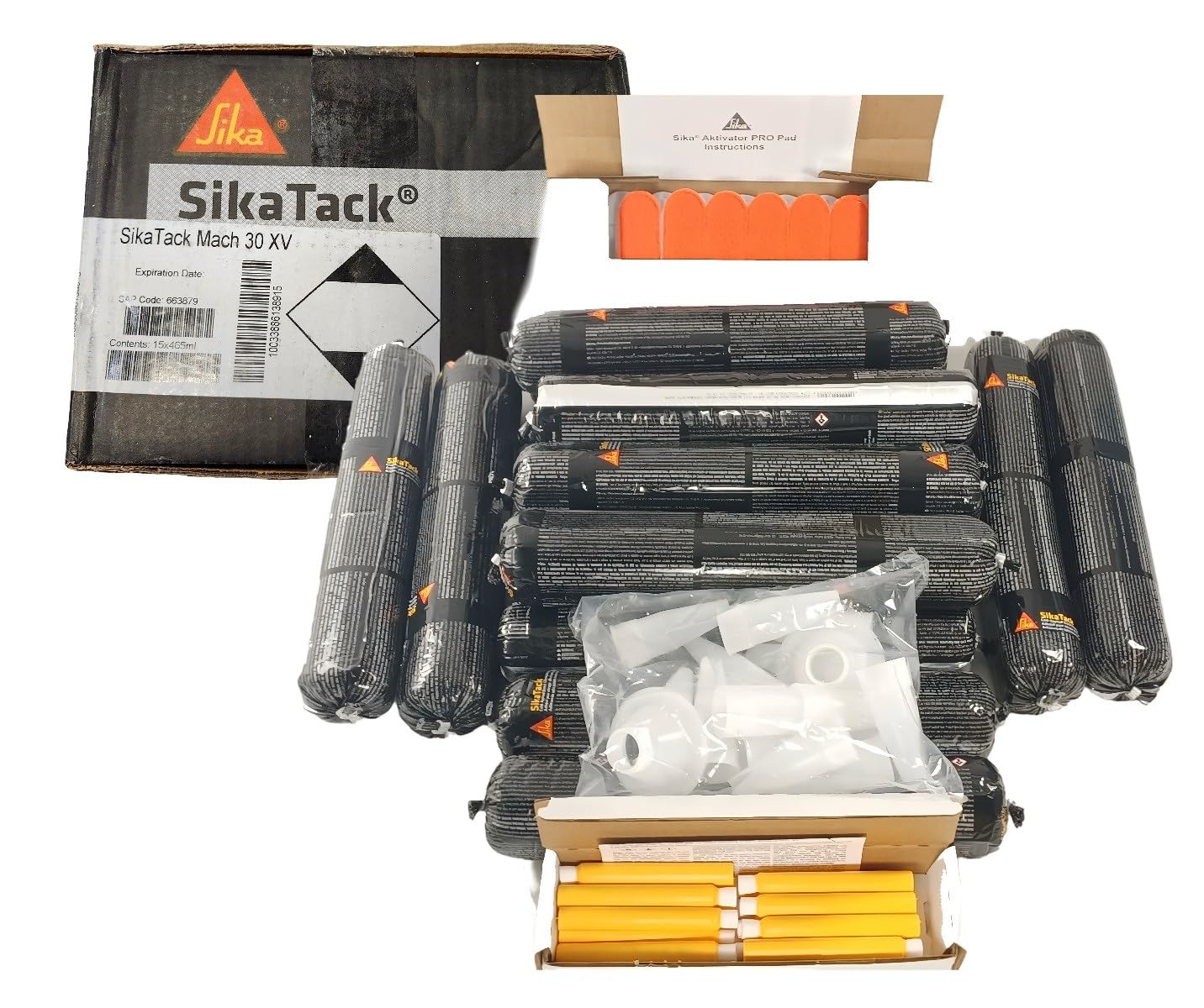 SikaTack Mach 30XV Auto Glass Urethane Windshield Non Conductive Adhesive, High Viscosity, 30 Min Drive Away Time (Mach30XV 465ml Case (15 Count))