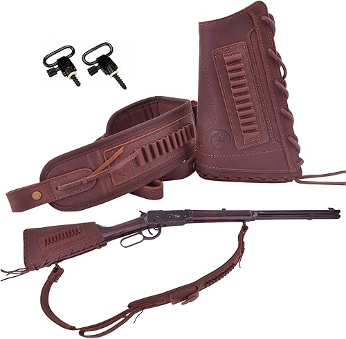 Funda de cuero para rifle con eslinga de pistola de fósforo, soporte de carcasa de almohadilla de retroceso de escopeta de lona con correa de caza