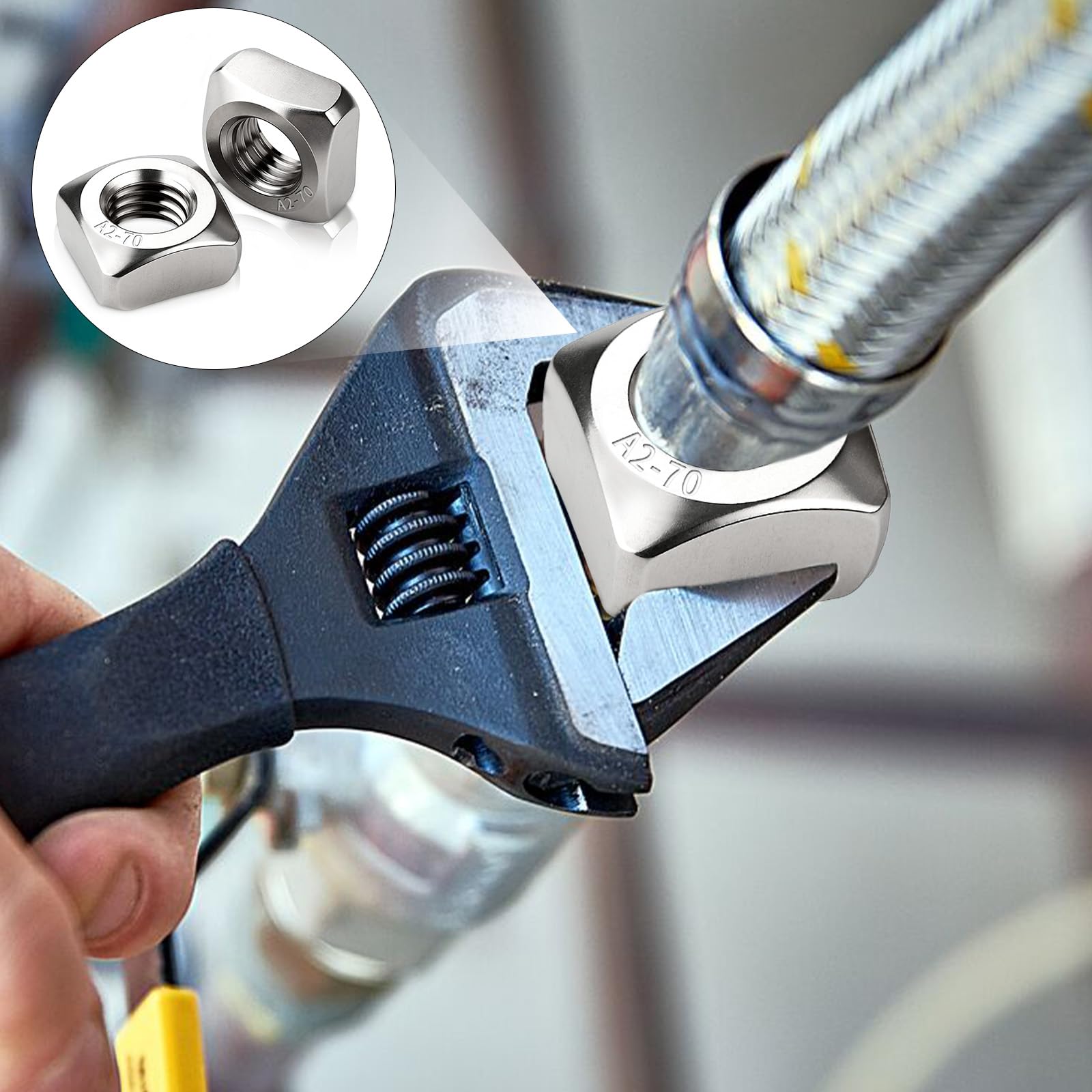 Mbsomnus 10 Pezzi Dado Quadrato M10 Dado Filettato in Acciaio Inox 304 DIN 557 Dadi per Inserti Quadrati per Lavorazione del Legno Macchinari Elettroniche Apparecchiature Produzione di Mobili