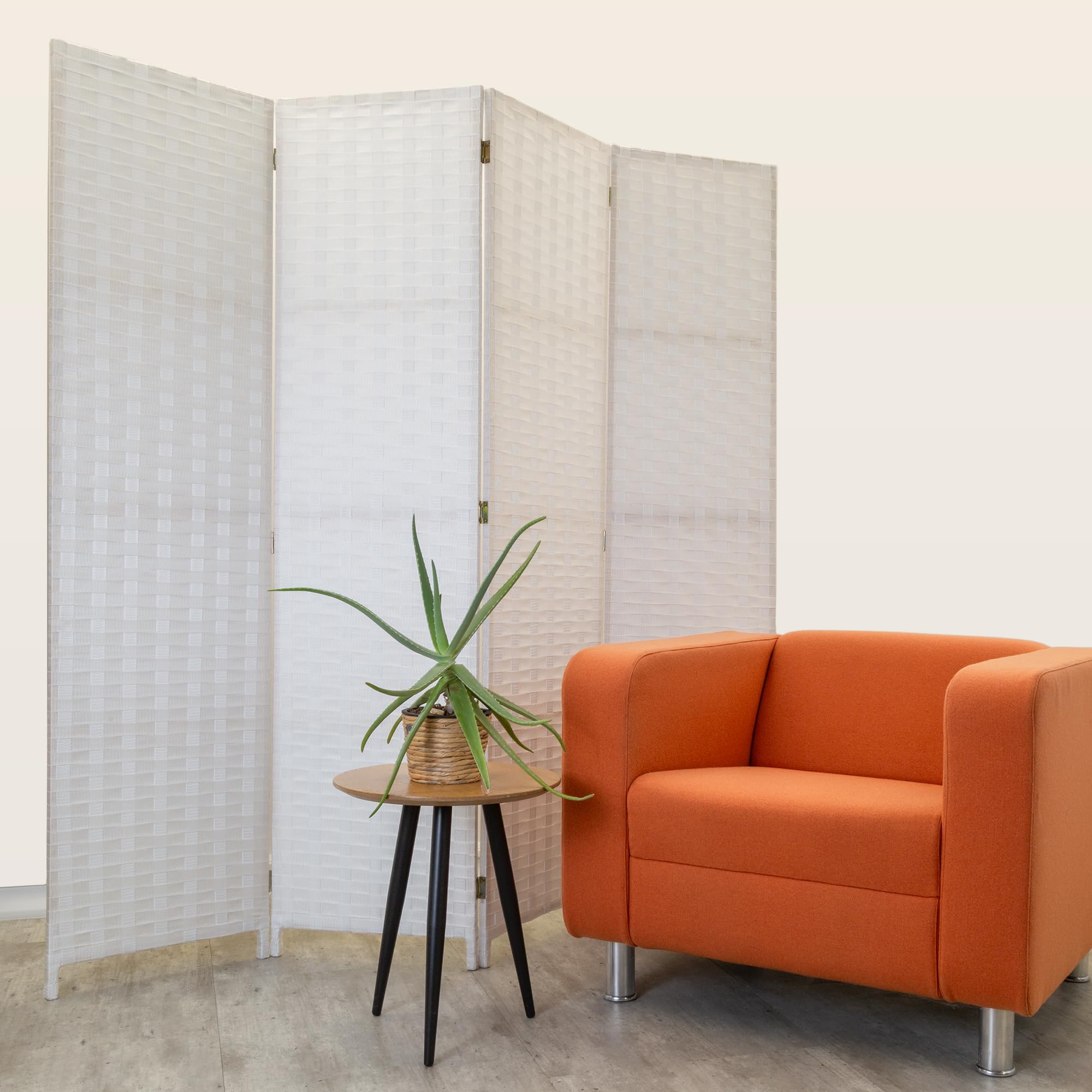 Separatore di Spazi HEXIM 180x180 cm - Paravento pieghevole a 4 pannelli - Decorazione divisoria degli spazi, autonoma, portatile (LR194-bianco)