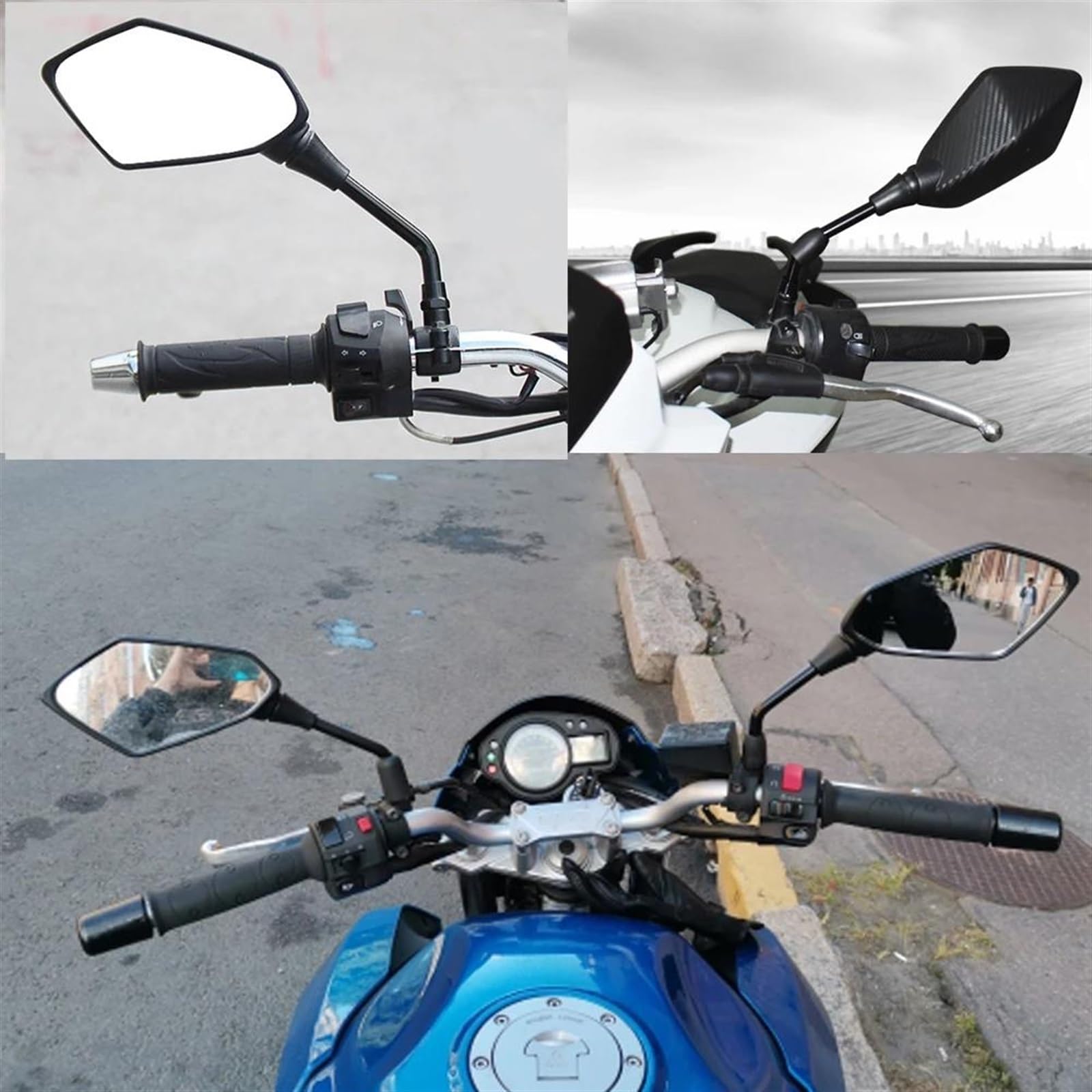 Espejo Moto Lateral Espejo De Motocicleta Espejos Retrovisores De Vidrio Blanco De Fibra De Carbono Para Ya&ma&ha Para YZ250X YZ250FX YZ450FX WR450F WR250R WR250X Motocicleta Retrovisores(1)