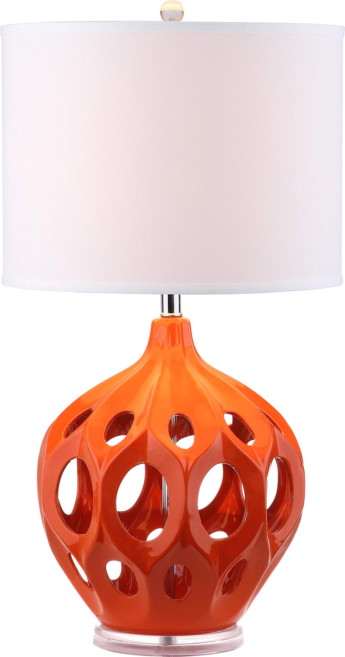 SAFAVIEH Lighting Collection Regina Modern Farmhouse Orange Ceramic 29-inch Bedroom Living Room Home Office Desk Nightstand Table Lamp (LED Bulb Included)