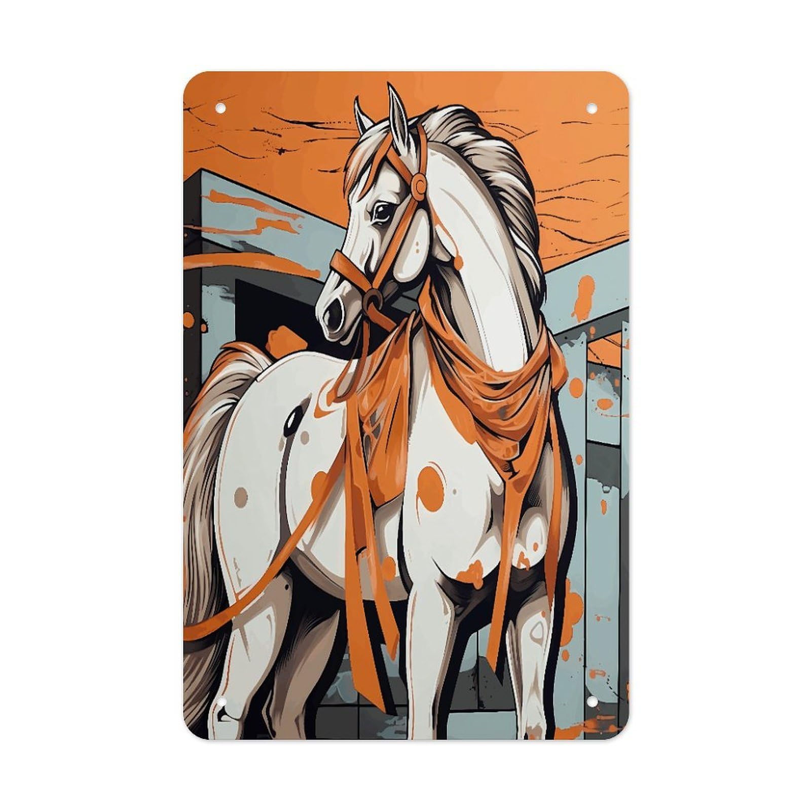 Btcowzrv Style A Cartoon Horse Metal Tin Sign Wall Decor Hanging Plaque