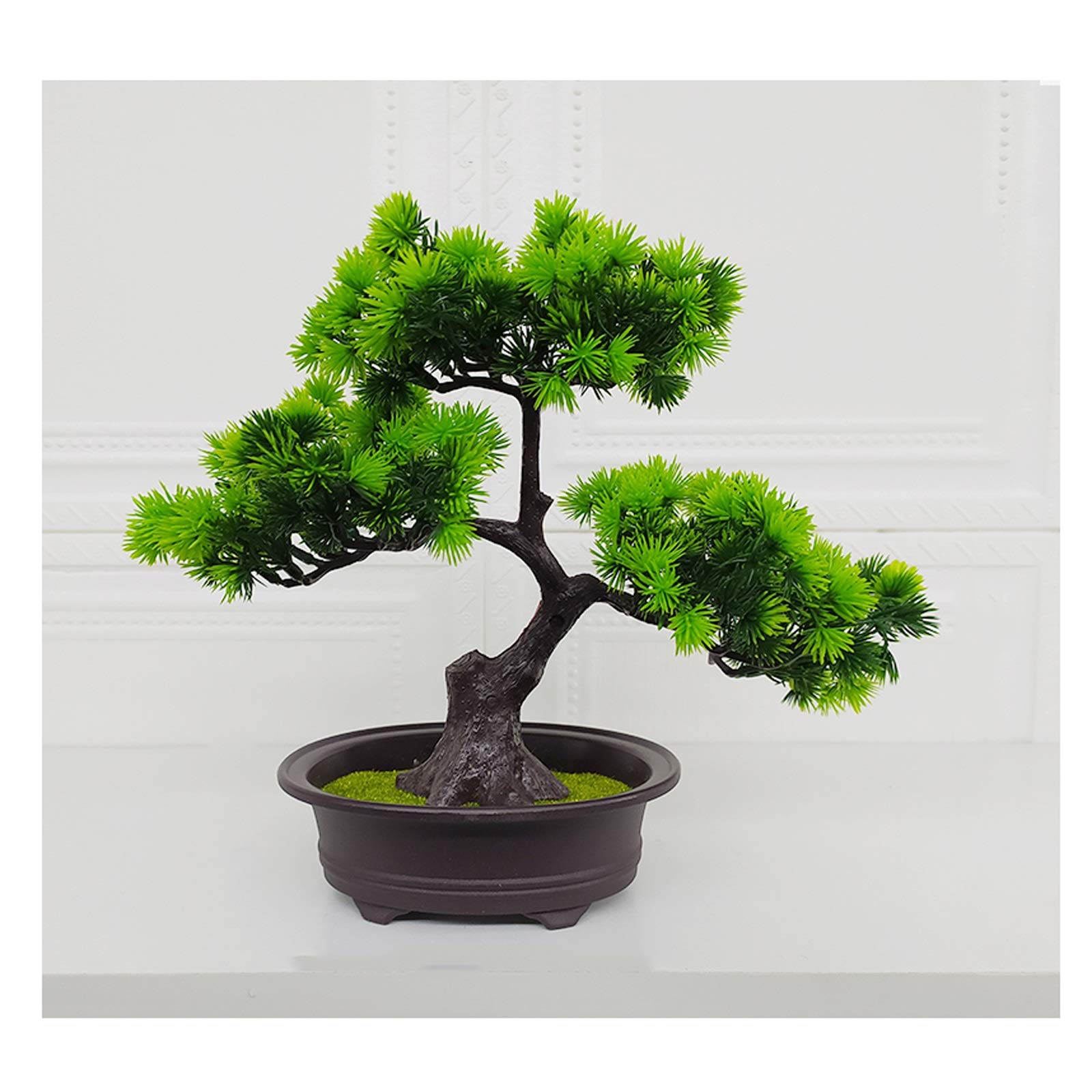 Bonsaï artificiel petit faux arbre en pot et plante verte déco