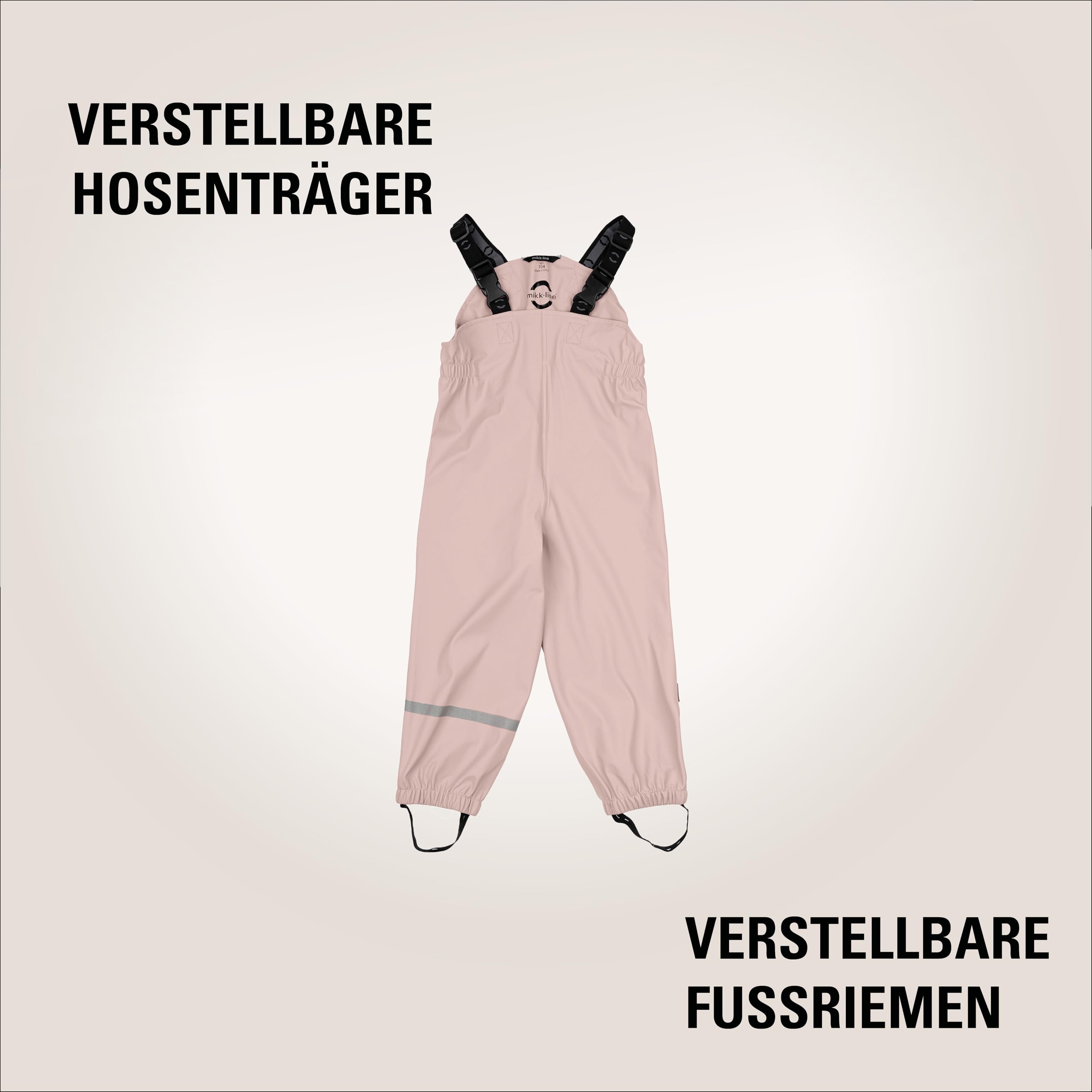 Mikk-line Pantalon de pluie bébé imperméable coupe-vent avec bretelles réglables