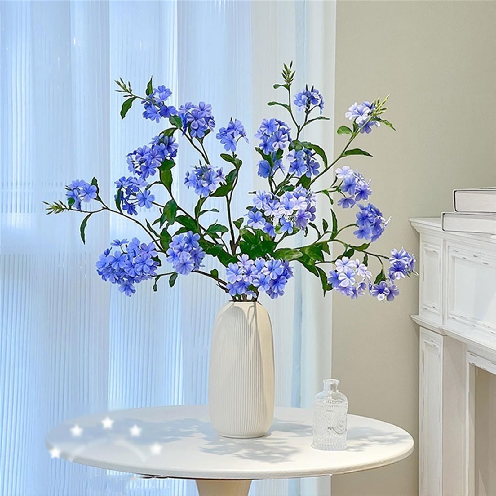 Fiori Artificiali Fiori Finti Composizioni for Soggiorno Centrotavola da Tavolo di Alta qualità Bouquet Blu Artificiale Fiori Simulati Fiore Finto