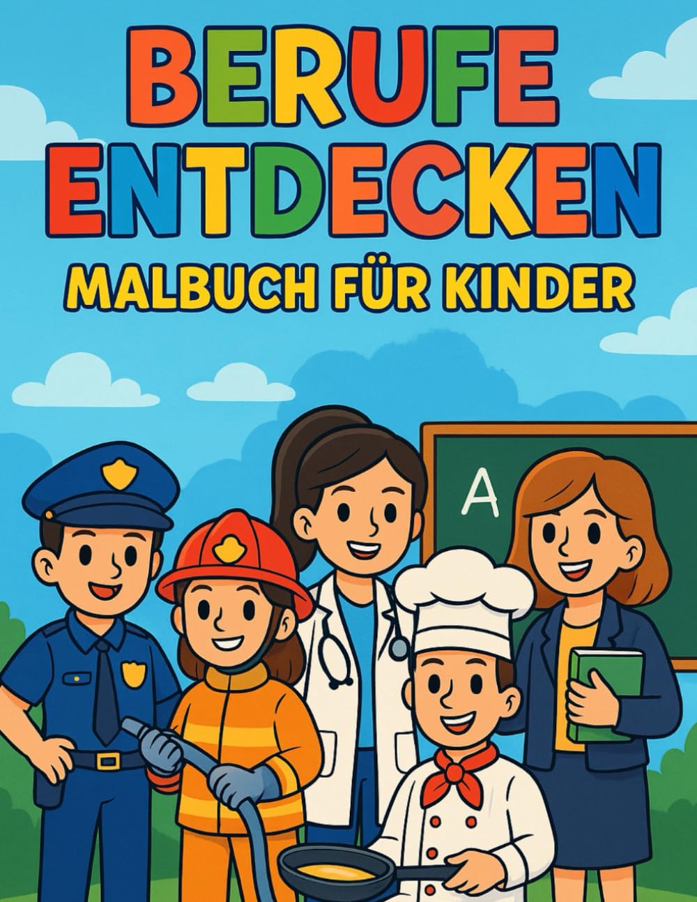 Berufe entdecken - Malbuch für Kinder ab 4 Jahren: spielerisch Berufe kennenlernen, Kreatives Lernbuch, Vorschule Berufe lernen, Ausmalbilder Berufe