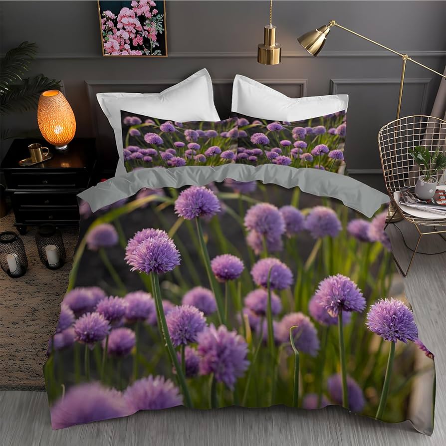 Copripiumino Matrimoniale 240x220 Fiore verde viola Biancheria da Letto  Morbido Microfibra Copri Piumone e 2 Federe Abbinate, con Zip,  Ipoallergenico : : Casa e cucina