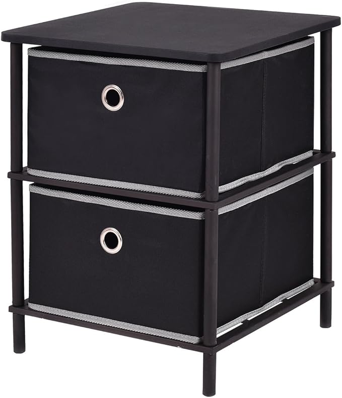 Giantex 2 Tier Night Stand End Table Storage Side Table