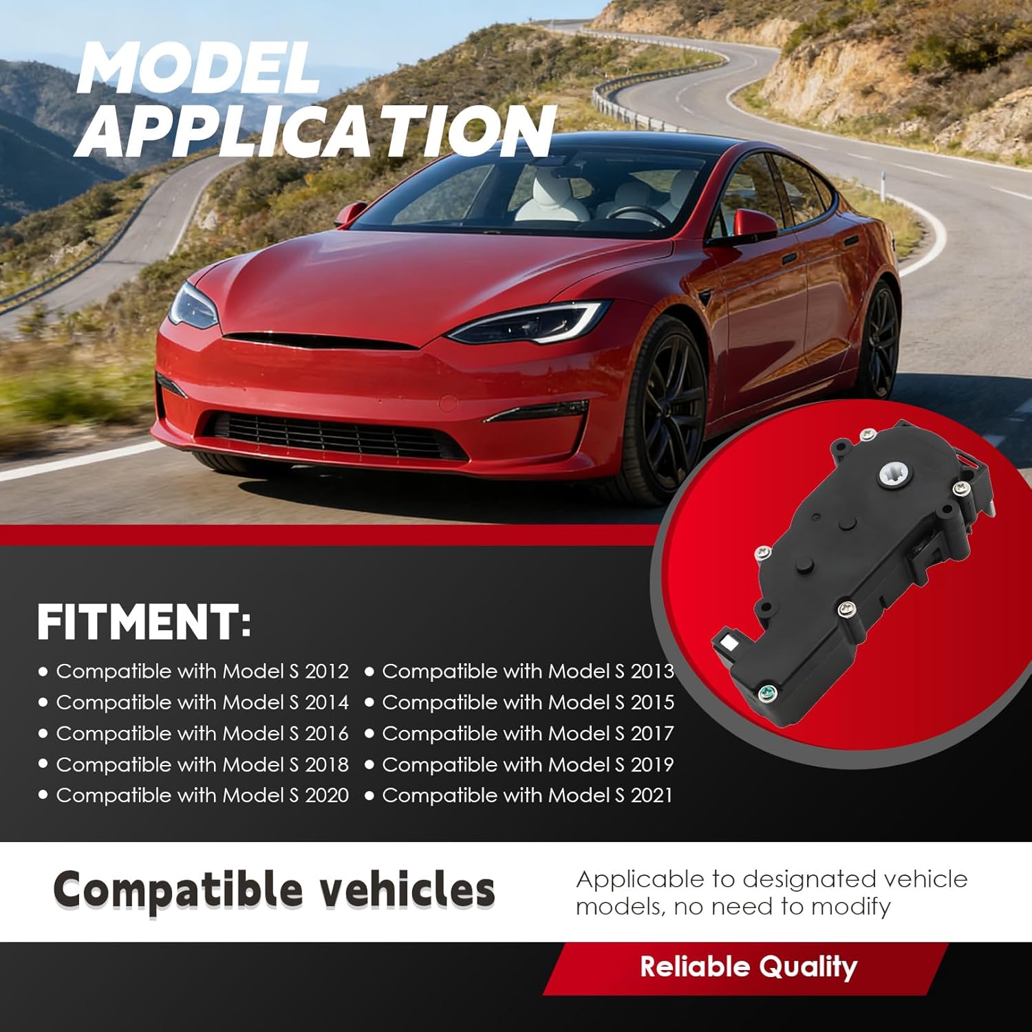 Nakkaa Rear Trunk Lock Actuator Motor Compatible with Model S 2012 2013 2014 2015 2016 2017 2018 2019 2020 2021 100354900D 1003549-00-D