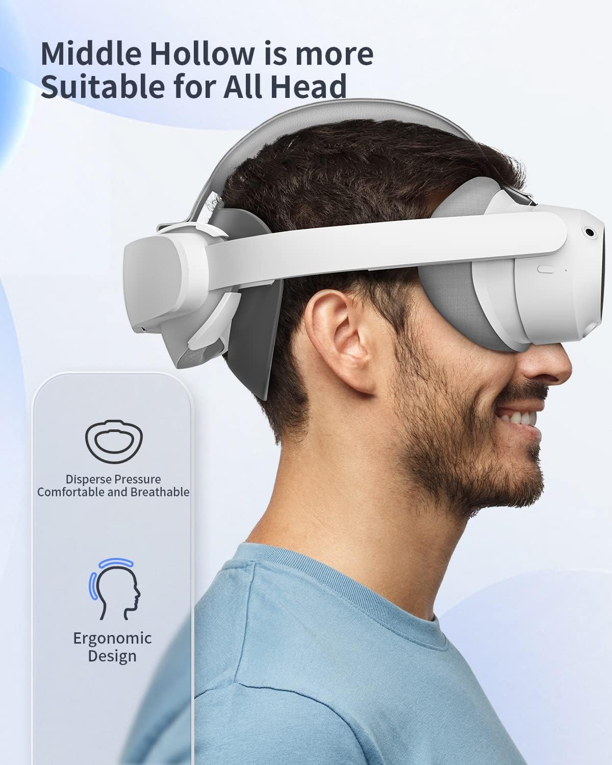 ZYBER Aktualisierter Kopfgurt für PICO 4 VR-Zubehör, breiteres und dickeres Design, verstellbares Headset, kompatibel mit Pico4