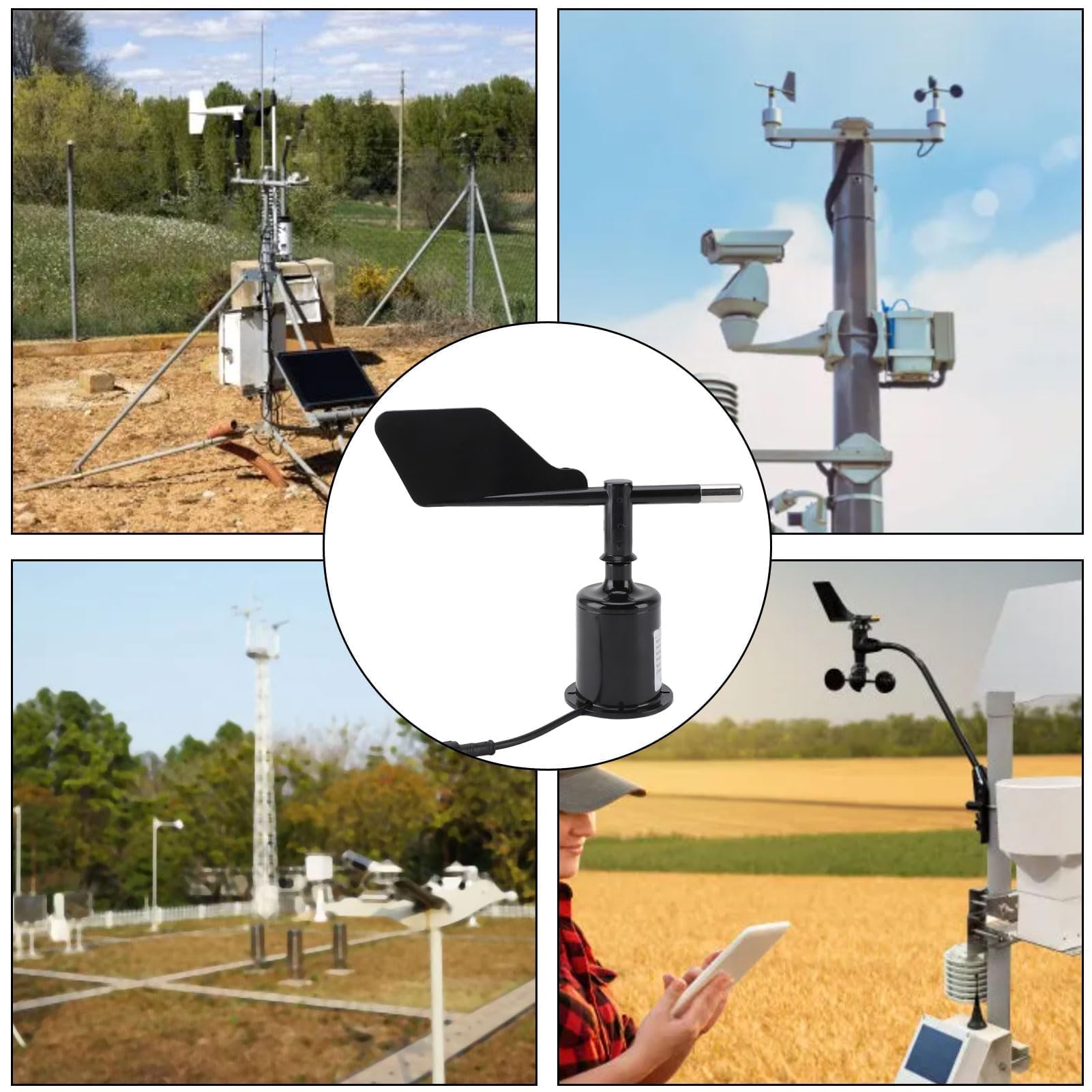 Garten-Windrichtungssensor, Robustes ABS-Material, Kompaktes und Tragbares Design für 360-Grad-Anemometersensor für Wettervorhersage (DC 5 V)
