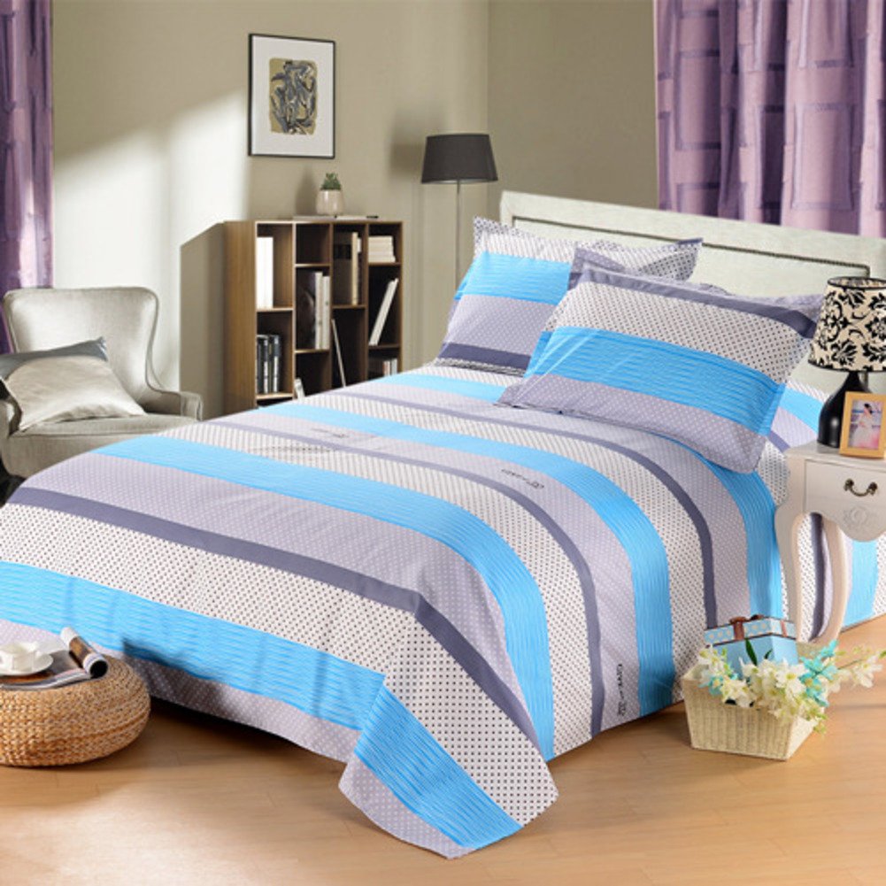 Housse de couette 200x220cm motif feuilles cartoon drap de lit frais