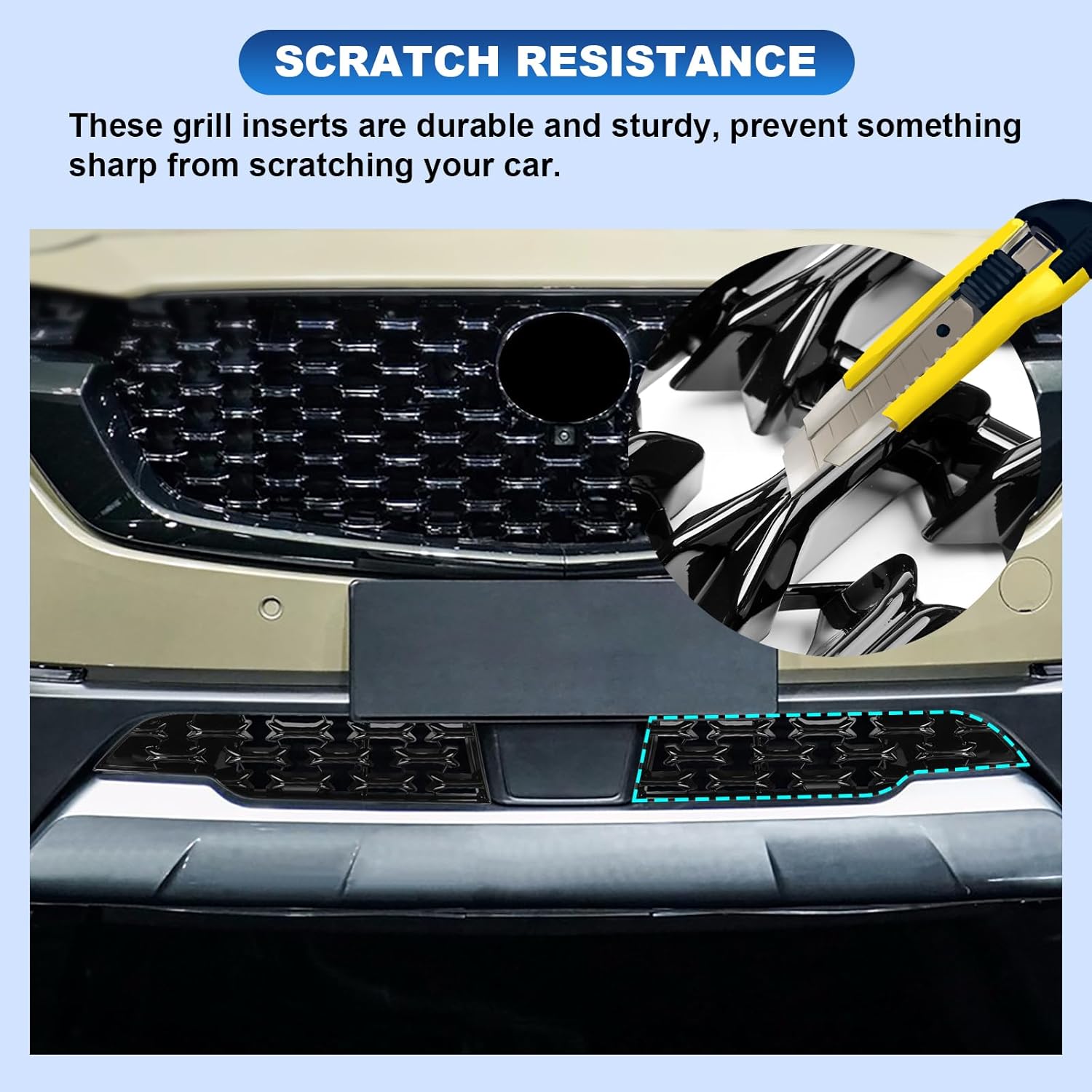 CDEFG 2023 2024 2025 2026 CX-50 Front Grill Mesh Inserts Trims CX50 Front Grille Guard for 2023-2026 Mazda CX-50 Car Exterior Accessories ABS Material, 2PCS (for 2023-2026 CX-50 Front Grills)