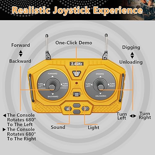 Miniatura 21 de PREPOP Excavadora de juguete con control remoto para niños de 6 a 12 años, el mejor regalo de cumpleaños para niños de 6, 7, 8, 9, 10, 11 años