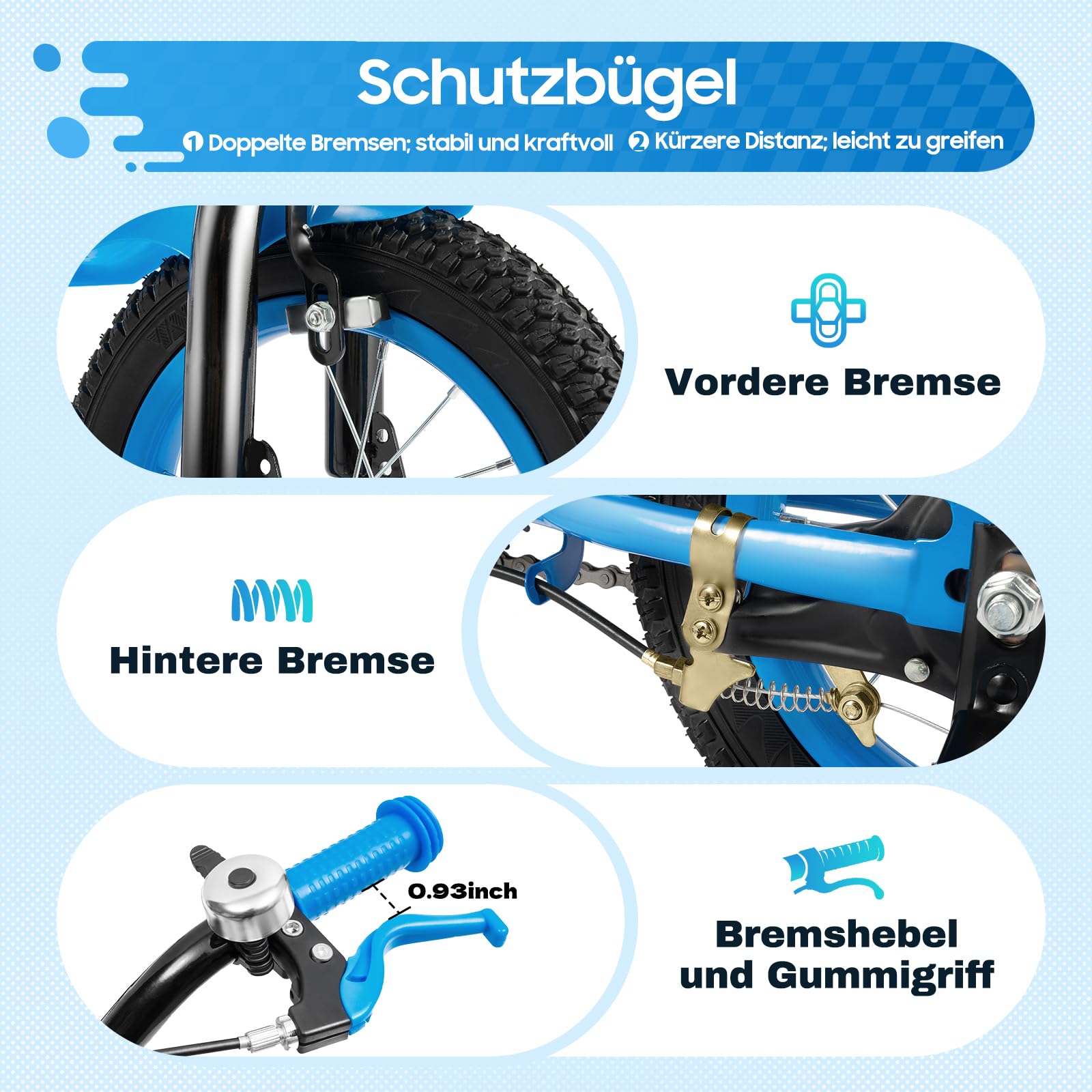 HUOMMGS 12 Zoll Kinderfahrrad - Höhenverstellbar Mit Stützrädern Für 2-4 Jahre