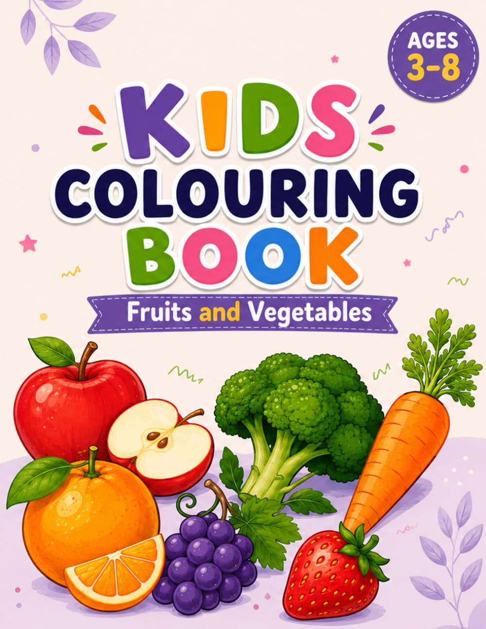 KIDS COLOURING BOOK: FRUITS AND VEGETABLES