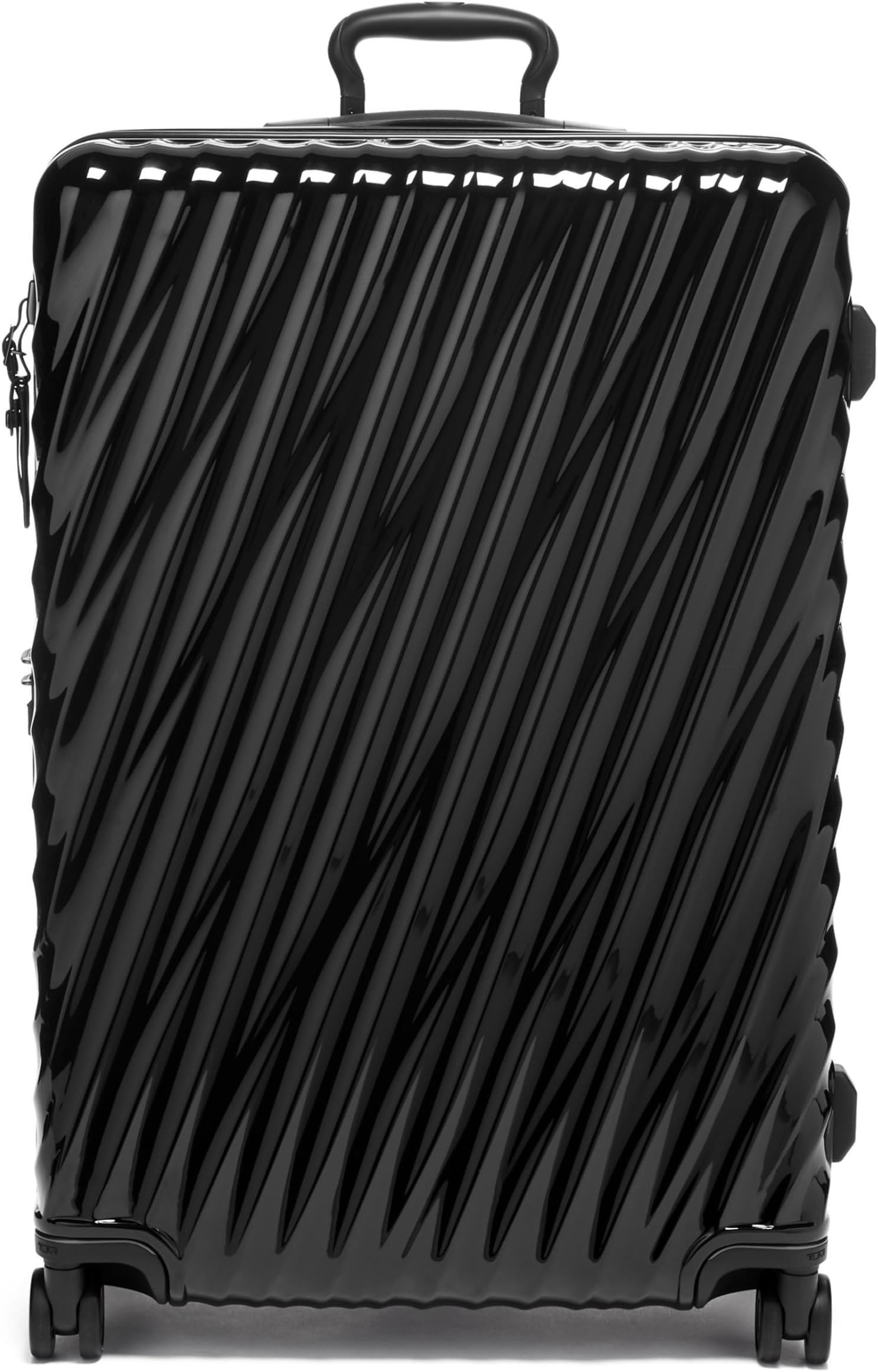 19 Degree Extended Trip Expandable 4 Wheel Packing Case - Durable Hard Shell Zipper Expansion Checked Bag - Suitcase - Black