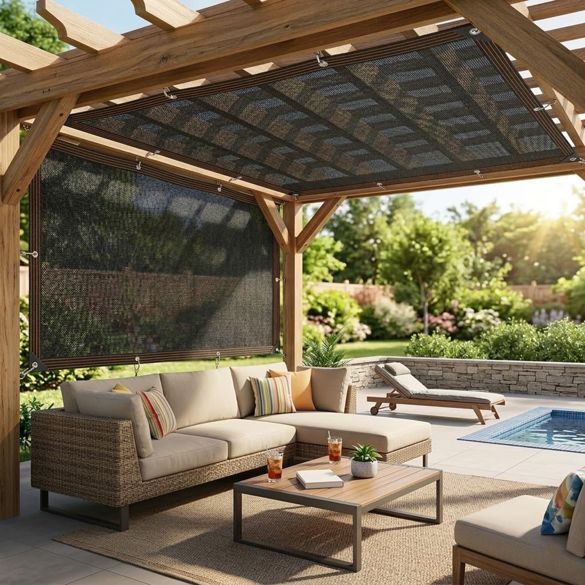 Malla para exteriores de 35 x 50 pies, 90 % de protección UV, para jardín, jardín, sol, red de privacidad para plantas, patio trasero, varios