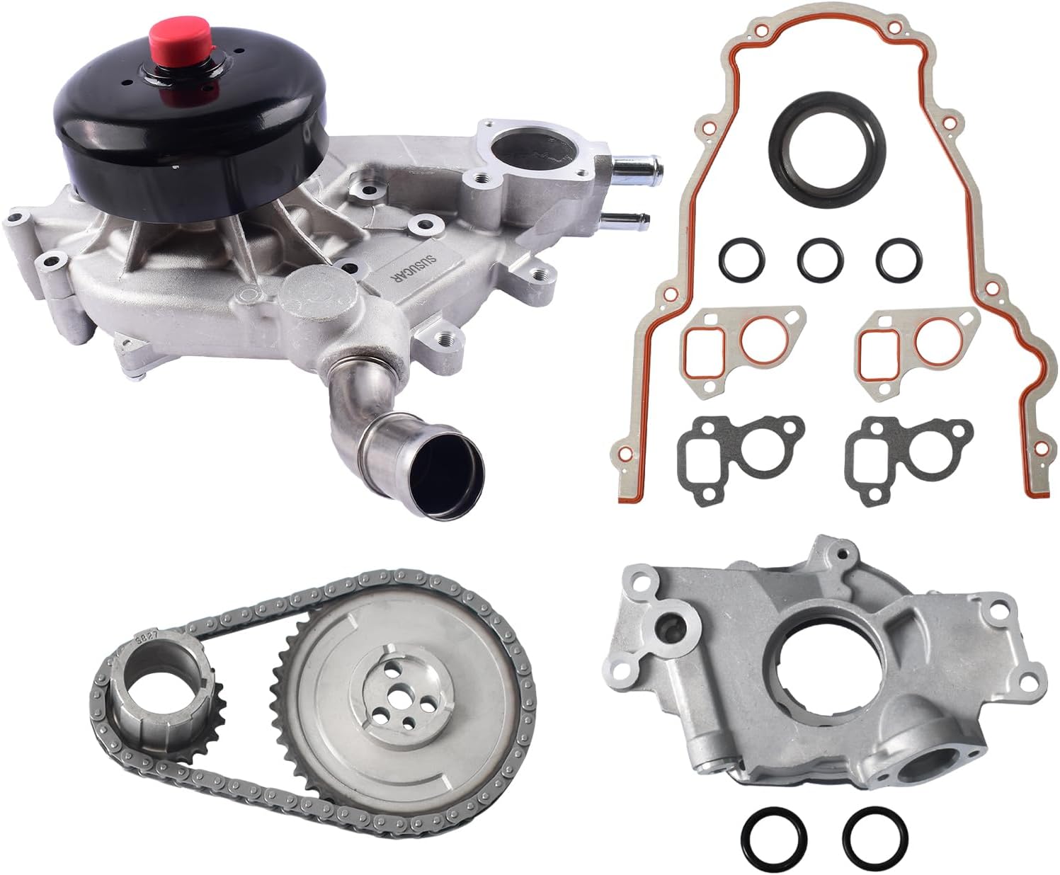 Timing Chain Kit M295 Oil Pump, Water Pump for 1997-2004 Chevy Silverado 1500 Express Suburban GMC Sierra Yukon Cadillac 4.8 5.3 6.0L