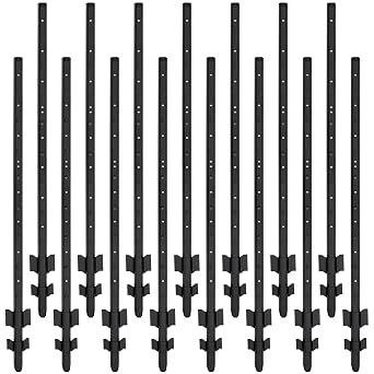 4Ft Heavy Duty Metal Fence U-Post for Wire Fencing, Black, 15 Pack | Heavy Duty Metal, U-Channel, Steel U Post, For Wire Fencing, For Yard, Outdoor Wire