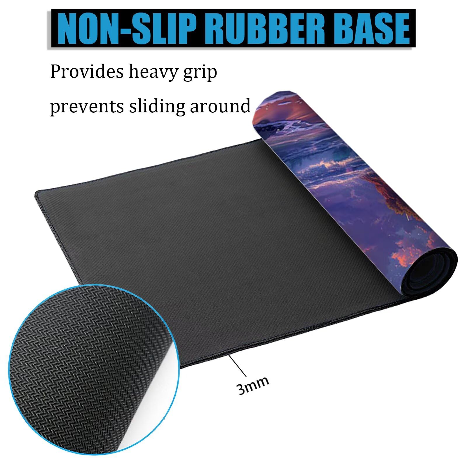 Tappetino Mouse XXL Sole 150x923 cm Mousepad Faro Sottomano Scrivania Gaming, Base in Gomma Antiscivolo, Bordi Cuciti Rinforzati, Tappeto Mouse Grande per PC Desktop, Regalo Festa del Papà H0-844
