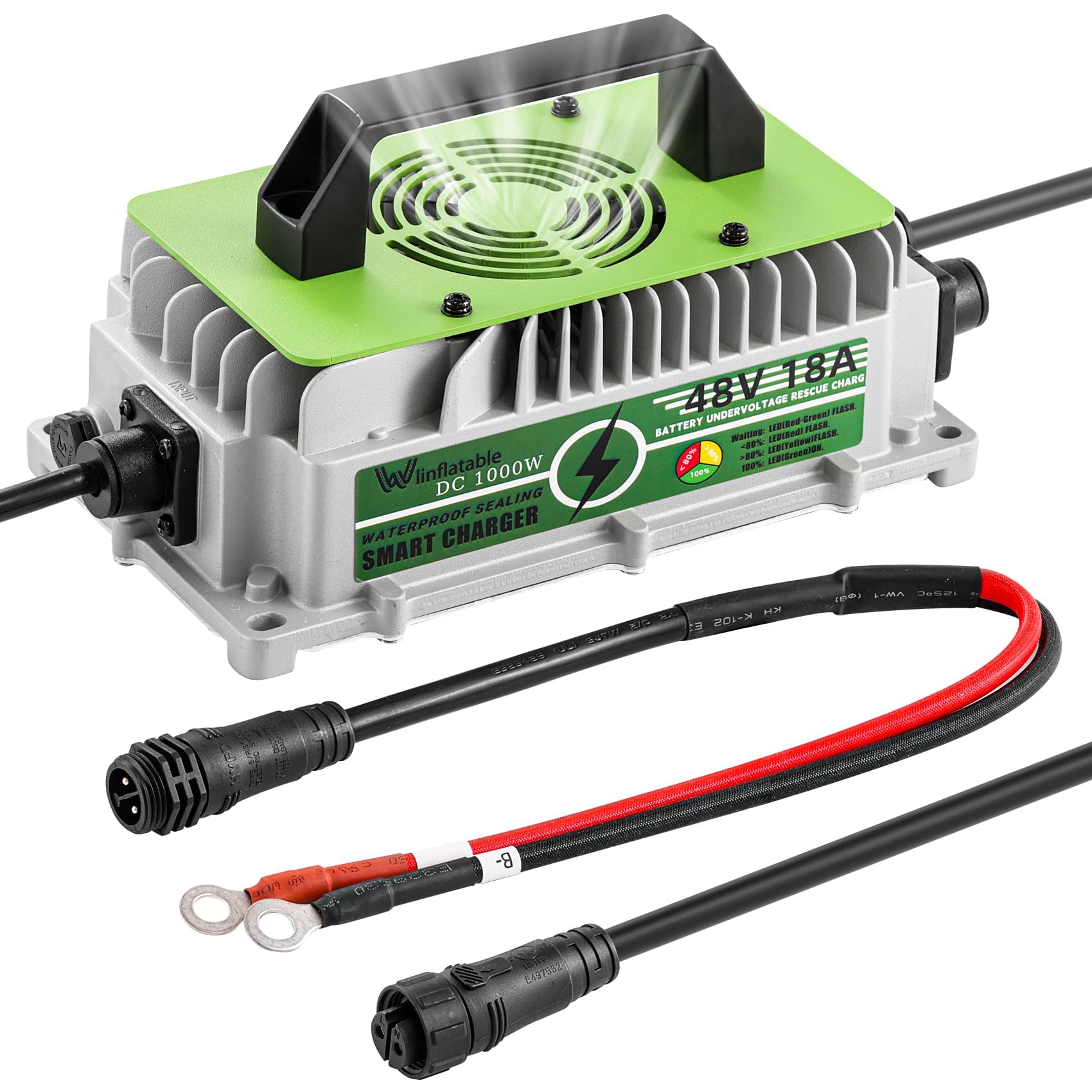 Amazon.com: 48V/58.4V 18A Lithium Battery Charger, 1000W Fast