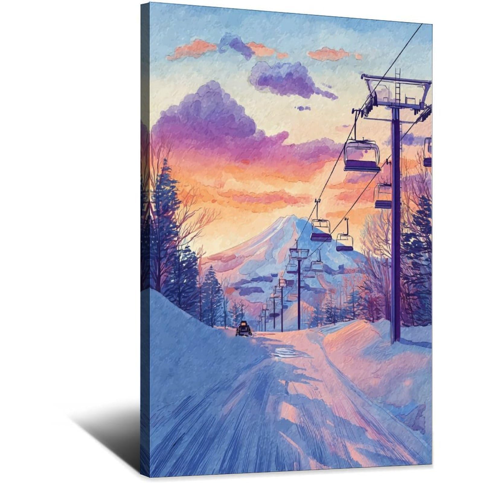 CFXNGA Niseko Poster 20x30inch(50x75cm) Vintage Watercolor Canvas Art